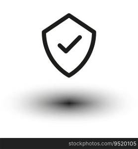 Shield check mark logo icon. Safe icon. Protection approve sign. Vector illustration. Eps 10. Stock image.. Shield check mark logo icon. Safe icon. Protection approve sign. Vector illustration. Eps 10.