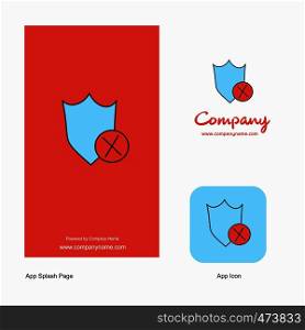 Shield Company Logo App Icon and Splash Page Design. Creative Business App Design Elements