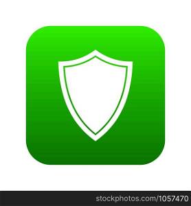 Shield for war icon digital green for any design isolated on white vector illustration. Shield for war icon digital green