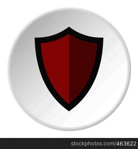 Shield for war icon in flat circle isolated vector illustration for web. Shield for war icon circle