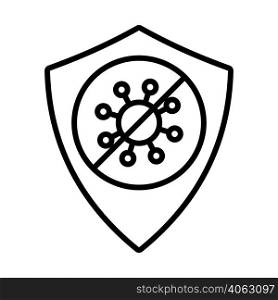 Shield From Coronavirus Icon. Bold outline design with editable stroke width. Vector Illustration.