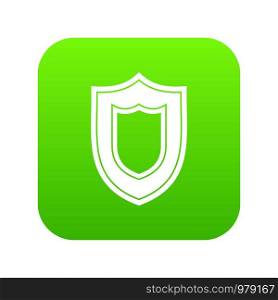 Shield icon digital green for any design isolated on white vector illustration. Shield icon digital green