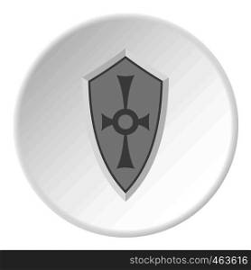 Shield icon in flat circle isolated vector illustration for web. Shield icon circle