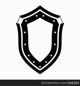 Shield icon in simple style isolated on white background. Shield icon, simple style