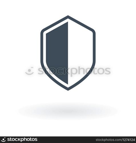 Shield icon in trendy flat style isolated