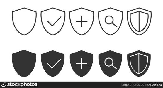 Shield icon. Protection illustration symbol. Sign safeti vector.