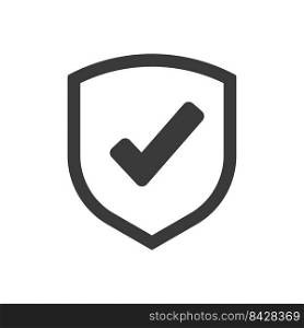Shield icon. Shield with a checkmark in the middle Protection icon concept