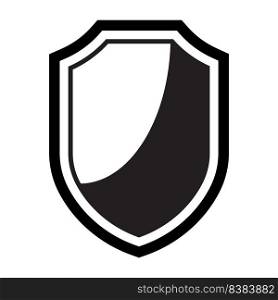 shield icon with curved shadow effect frame vector illustration design