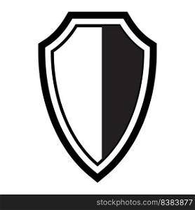 shield icon with shadow effect frame straight down vector illustration design