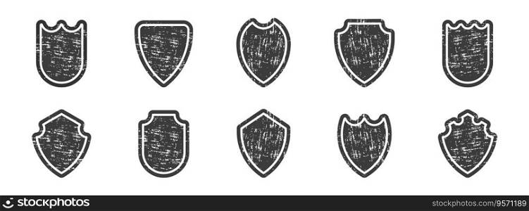 Shield icons set. Protect shield collection. 
