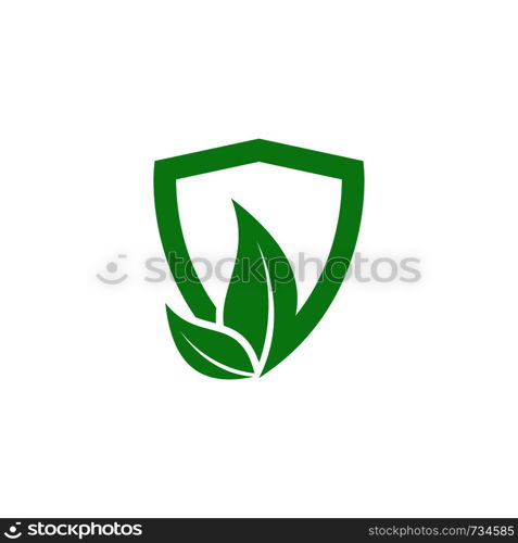 shield leaf logo template