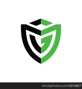 shield letter G logo template