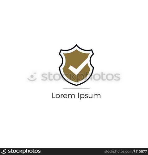 shield logo design. check mark and lock in shield icon. Insurance company safety illustration.