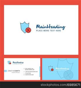 Shield Logo design with Tagline & Front and Back Busienss Card Template. Vector Creative Design