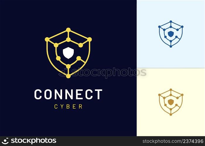 Shield logo letter C with simple modern shape represents security or defense technology