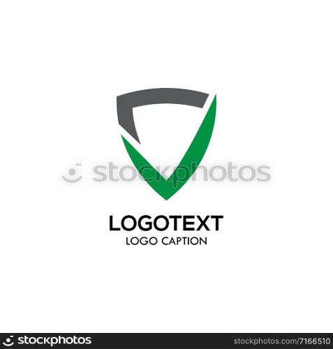 Shield logo, protection symbol, shield and check mark, anti virus icon
