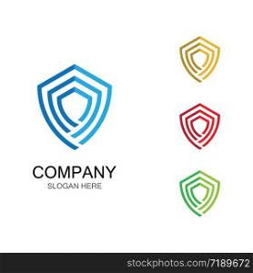 Shield logo template vector icon illustration design