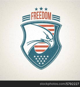 Shield logo with an American eagle symbol. Vector illustration EPS 10. Shield logo with an American eagle symbol. Vector illustration