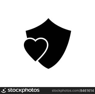 Shield love icon vector flat style