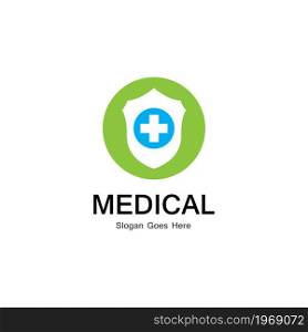 Shield Medical Logo Vector Template