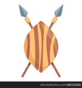 Shield native icon cartoon vector. Tribal art. National canada. Shield native icon cartoon vector. Tribal art
