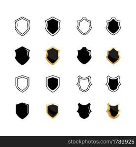 Shield or badges symbols icon set