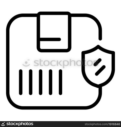 Shield package icon outline vector. Delivery shipment. Order parcel. Shield package icon outline vector. Delivery shipment