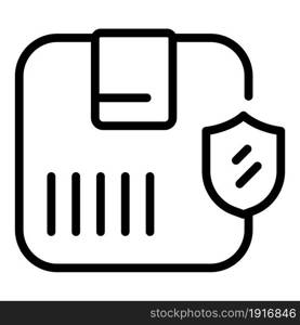 Shield package icon outline vector. Delivery shipment. Order parcel. Shield package icon outline vector. Delivery shipment