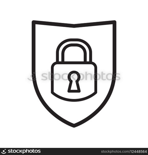 shield padlock icon design vector template