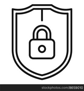 Shield privacy icon outline vector. Data protect. Secure information. Shield privacy icon outline vector. Data protect