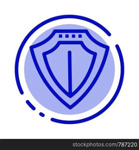 Shield, Protection, Locked, Protect Blue Dotted Line Line Icon