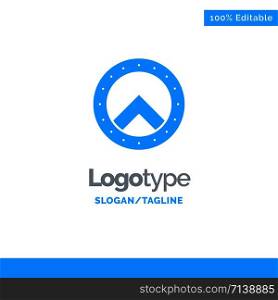 Shield, Security, Greece Blue Solid Logo Template. Place for Tagline