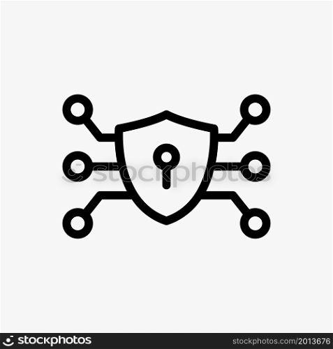 shield security icon vector line style
