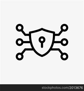shield security icon vector line style