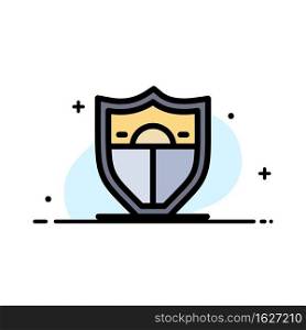 Shield, Security, Motivation  Business Flat Line Filled Icon Vector Banner Template