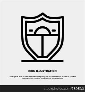 Shield, Security, Motivation Line Icon Vector