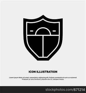 Shield, Security, Motivation solid Glyph Icon vector