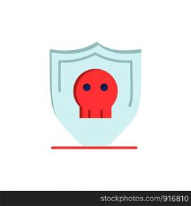 Shield, Security, Secure, Plain Flat Color Icon. Vector icon banner Template