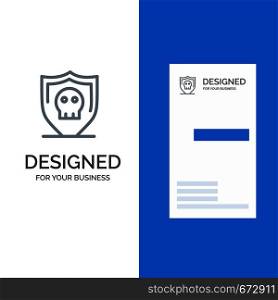 Shield, Security, Secure, Plain Grey Logo Design and Business Card Template