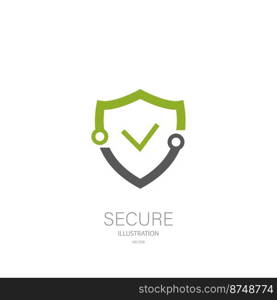 Shield securuty logo, icon stylish design, vector