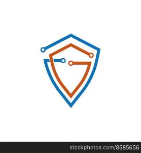 shield technology logo. vector illustration template design