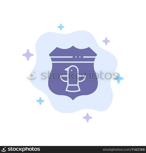 Shield, Usa, American, Security Blue Icon on Abstract Cloud Background