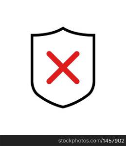 Shield vector icon with cross symbol, concept security sign protection, sign illustration isolated on white eps 10. Shield vector icon with cross symbol, concept security sign protection, sign illustration isolated on white