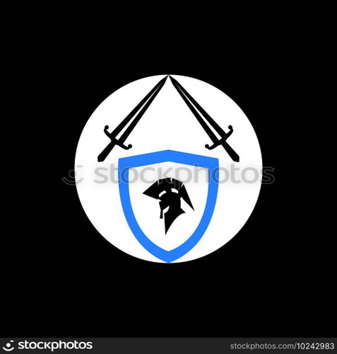 Shield war logo vector template
