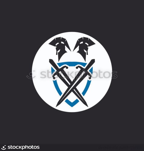 Shield war logo vector template