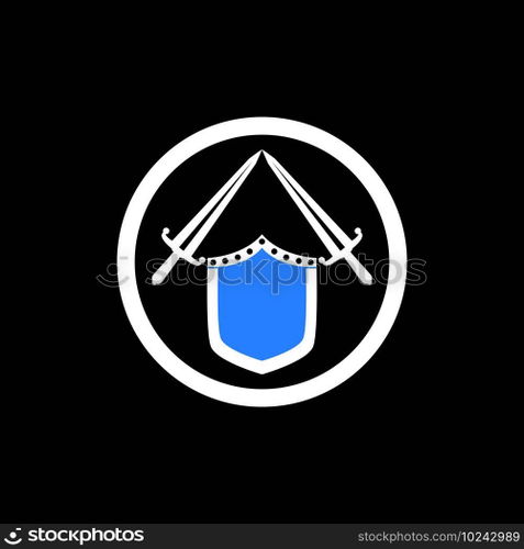Shield war logo vector template