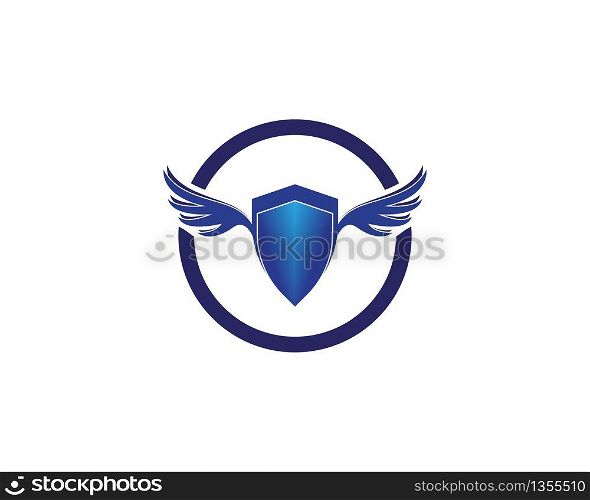 Shield wing icon logo vector