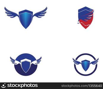 Shield wing icon logo vector