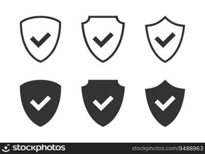 Shield with a checkmark in the middle Protection icon concept. Shield check mark icon. Vector illustration.