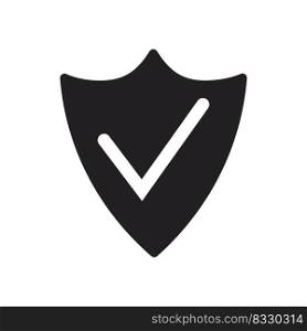 Shield with checkmark vector icon isolated. Security or safe sign. Internet defence symbol. Web technology secure icon